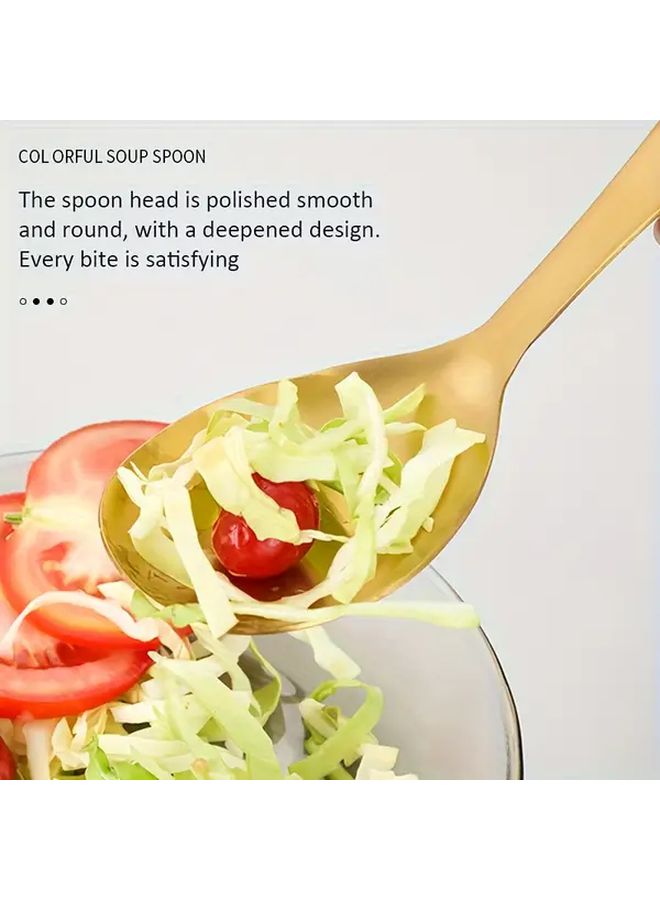6 Piece Golden Stainless Steel Cooking Utensil Set Mirror Polish Finish - Image 3